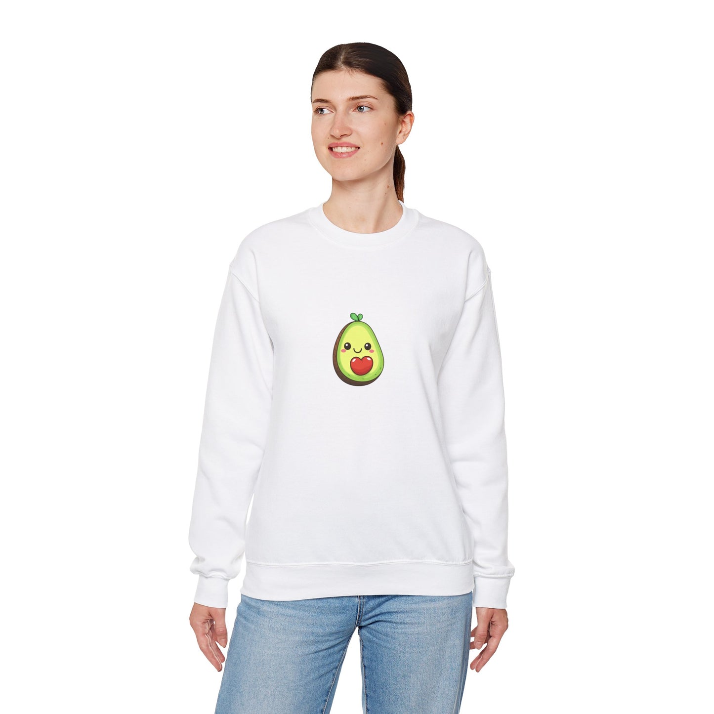 Cute Avocado Valentines Day Print Unisex Crewneck Sweatshirt