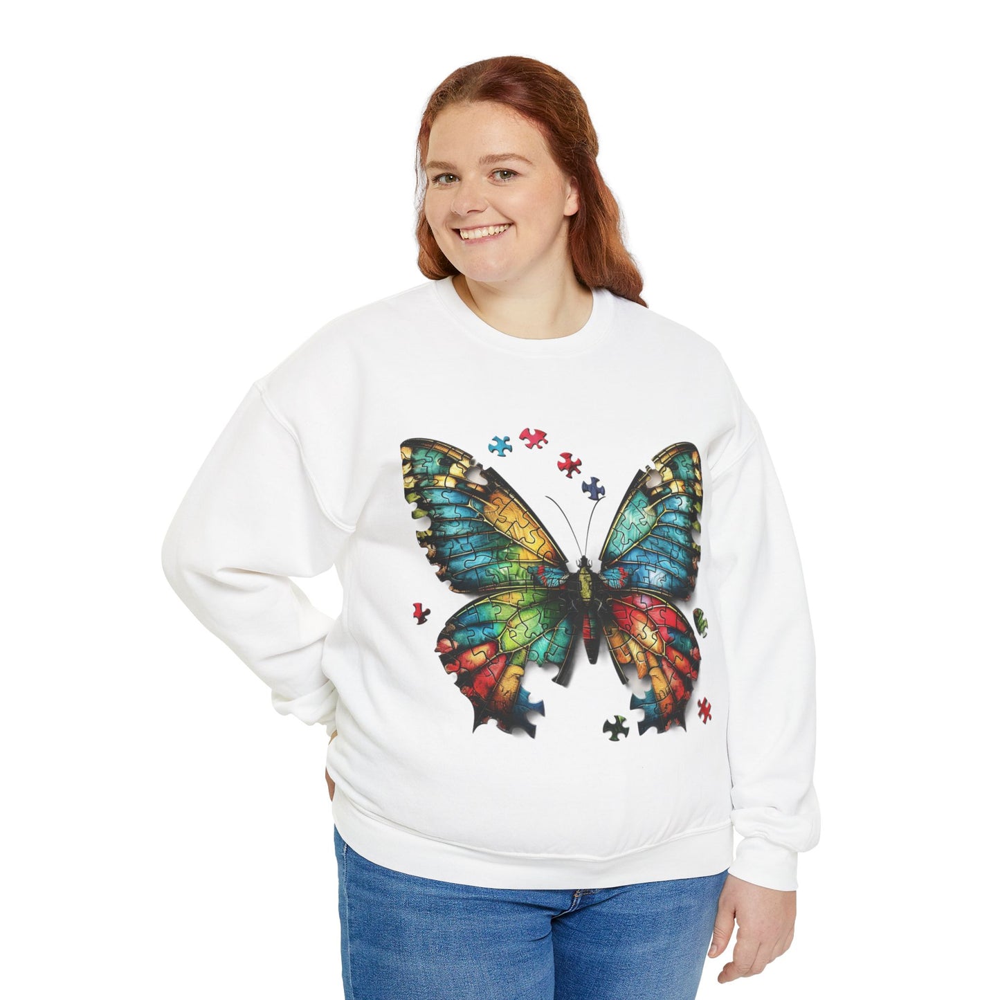 Butterfly Autism Sweatshirt: Unisex Heavy Blend - Autism Awareness