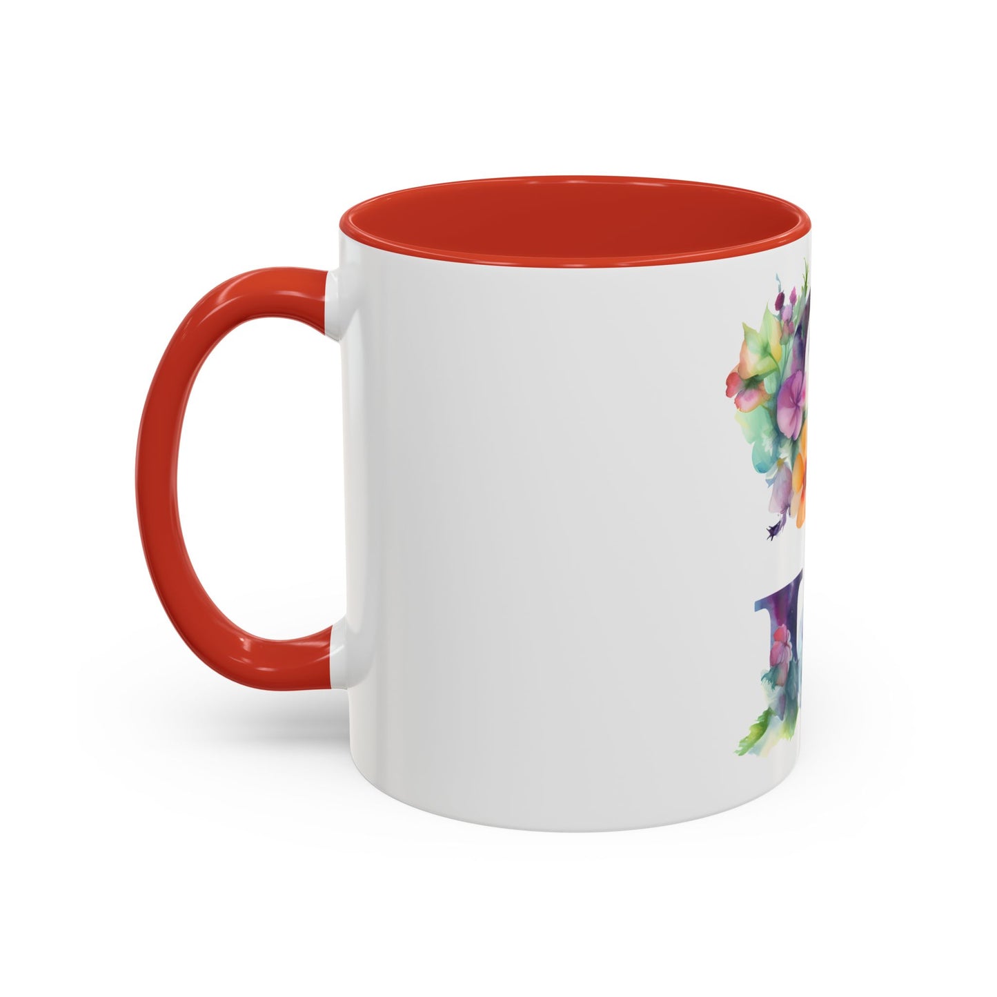 Personalized Floral Initial Accent Coffee Mug - Butterfly Design - Perfect Gift for Any Occasion