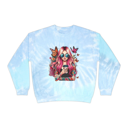 Bohemian Butterfly Tie-Dye Sweatshirt for Delighted Souls