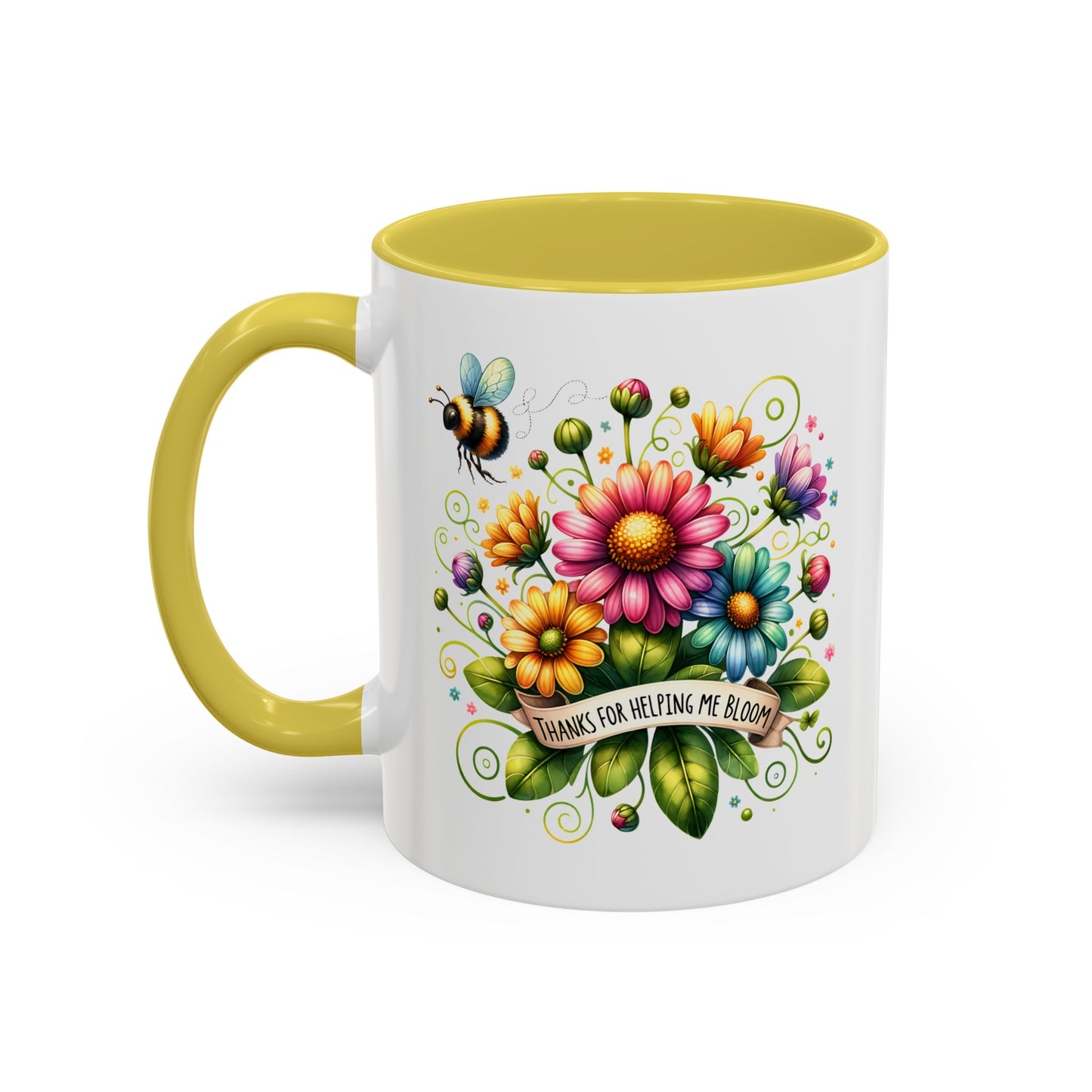 Colorful Floral Mug – "Thanks for Helping Me Bloom" – Perfect Gift for Friends & Family