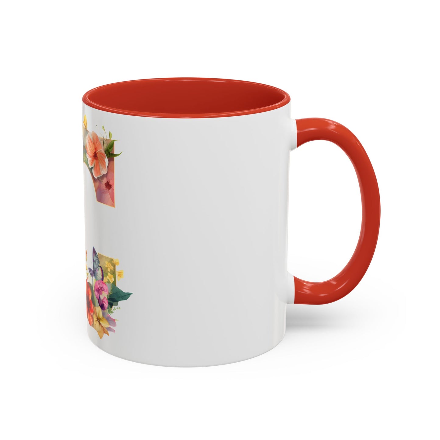 Floral Butterfly Initial Coffee Mug - Personalized 11/15oz Accent Mug