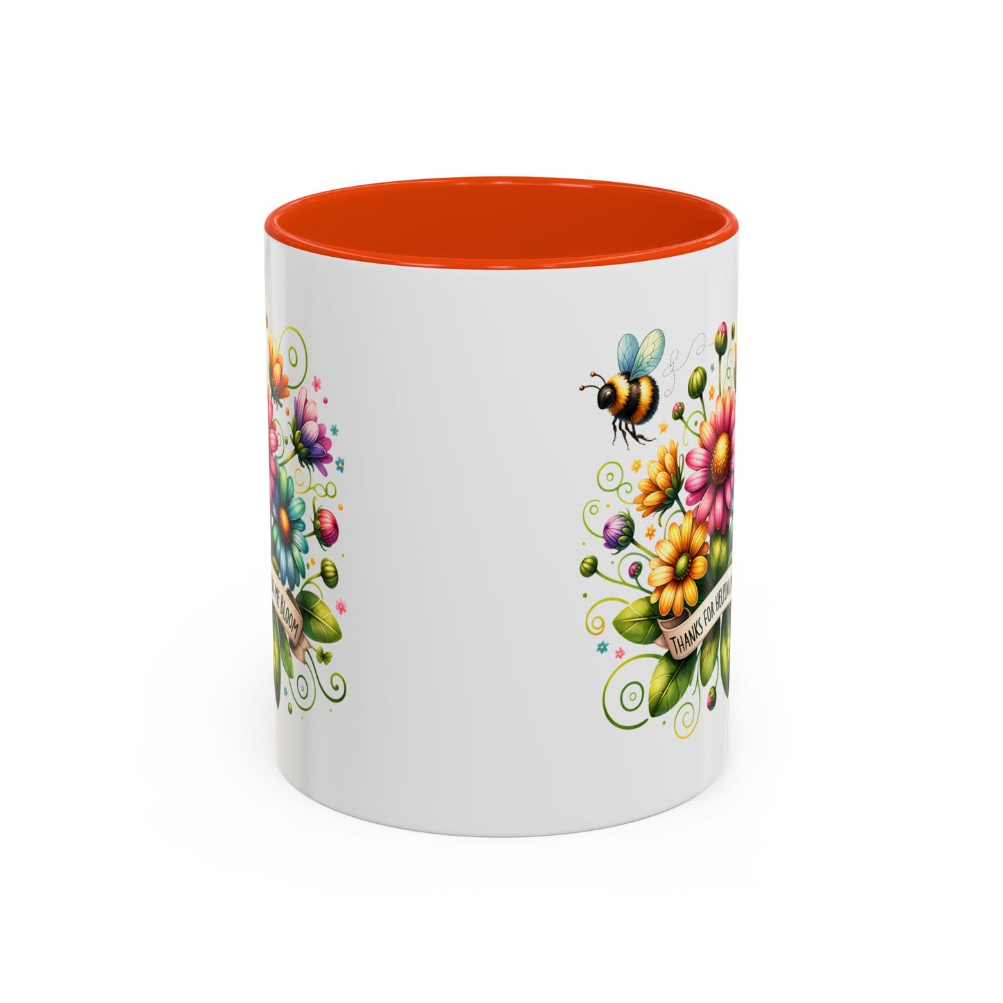 Colorful Floral Mug – "Thanks for Helping Me Bloom" – Perfect Gift for Friends & Family