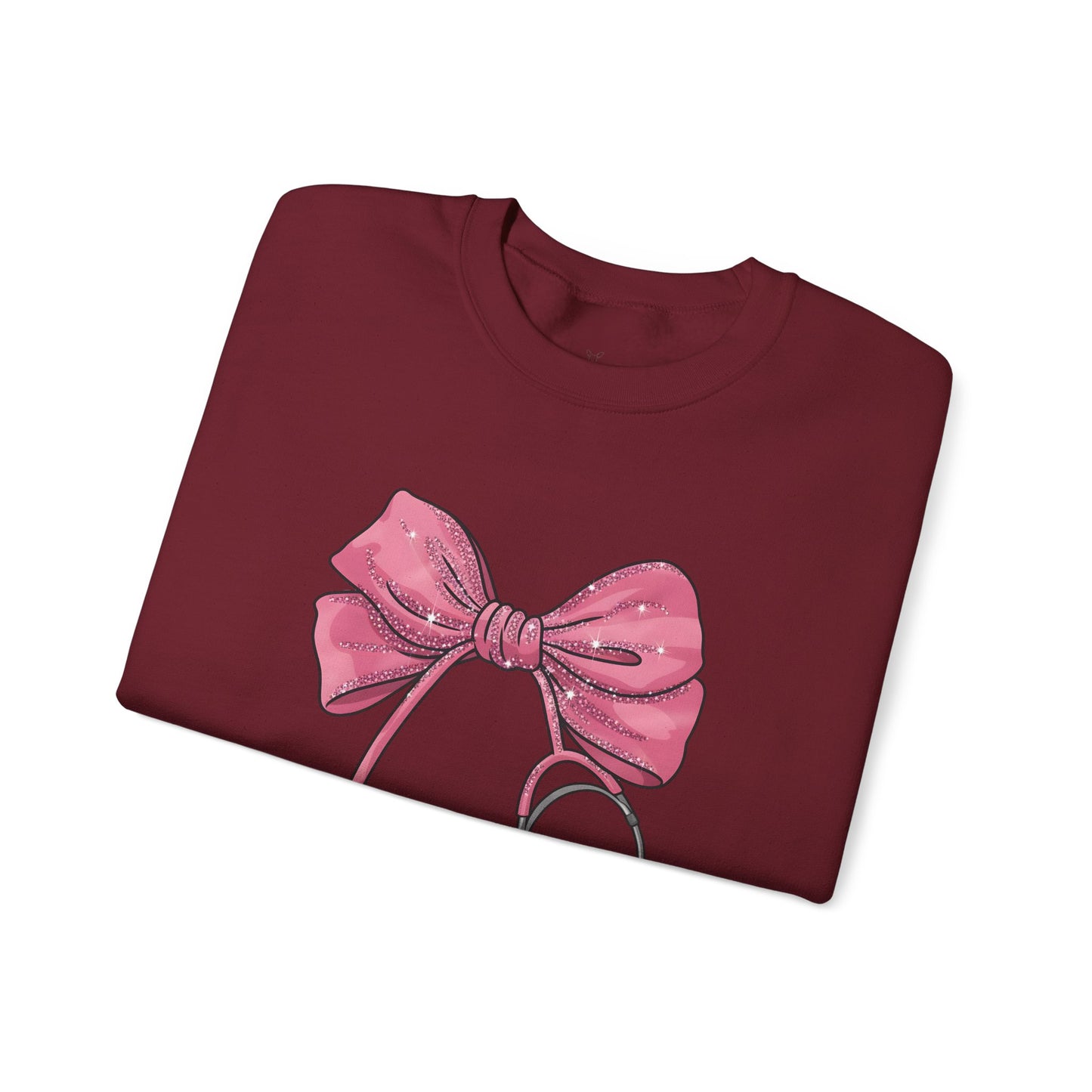 Nurse Life Crewneck Sweatshirt with Bow Design