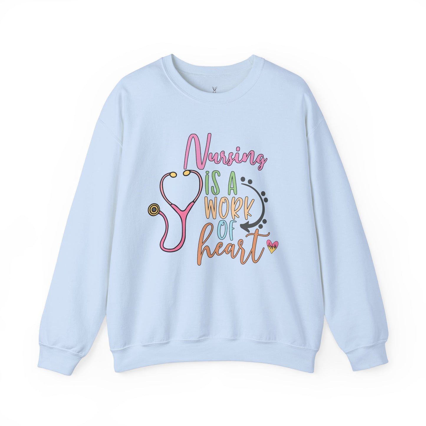 Nursing is a Work of Heart Crewneck Sweatshirt - Unisex Heavy Blend™