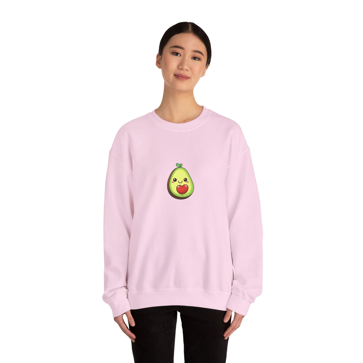 Cute Avocado Valentines Day Print Unisex Crewneck Sweatshirt