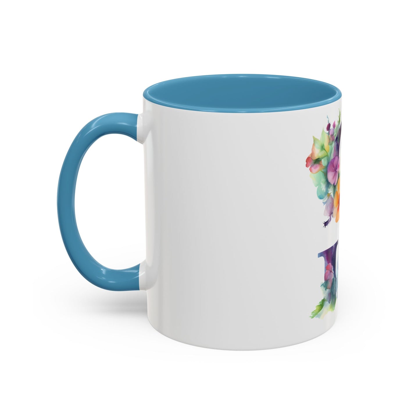 Personalized Floral Initial Accent Coffee Mug - Butterfly Design - Perfect Gift for Any Occasion