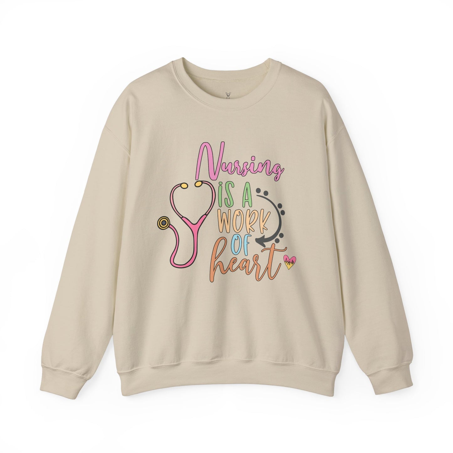 Nursing is a Work of Heart Crewneck Sweatshirt - Unisex Heavy Blend™