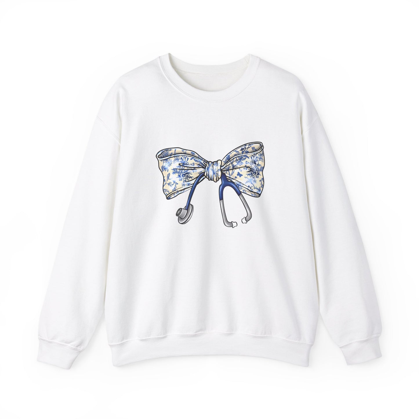 Floral Bow Stethoscope Sweatshirt | Cozy Medical Apparel for Healthcare Heroes