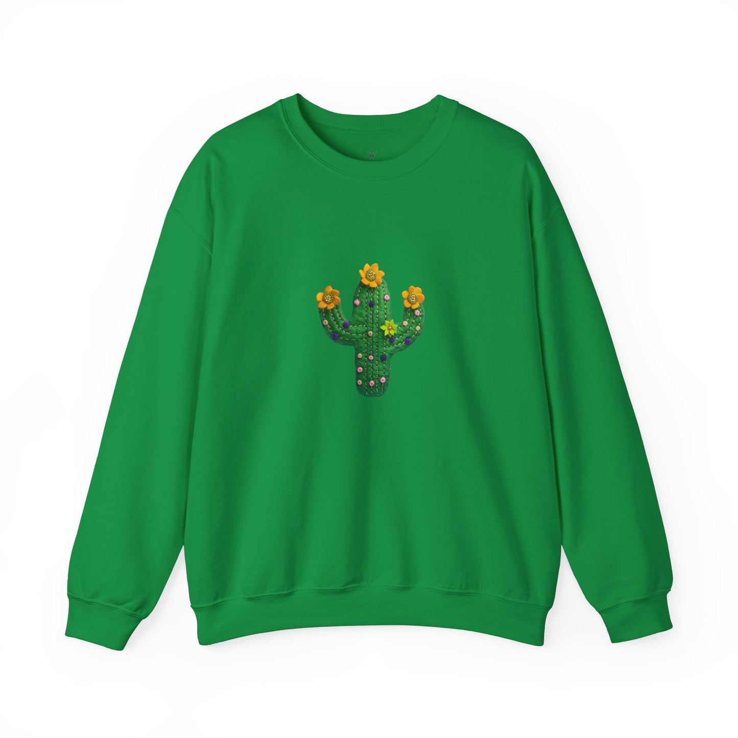 Cactus Vibes Unisex Crewneck Sweatshirt - Bright Orange Cozy Wear