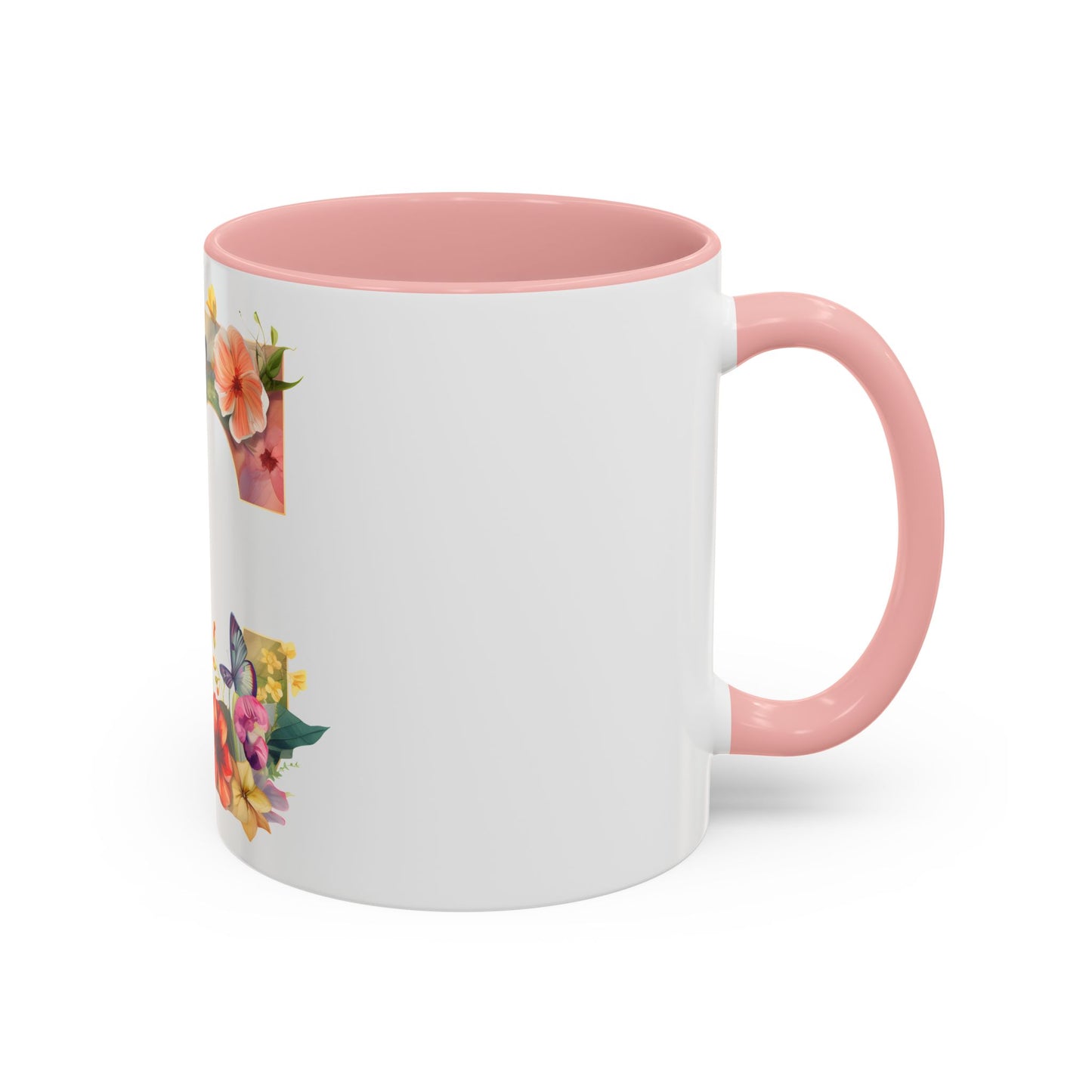 Floral Butterfly Initial Coffee Mug - Personalized 11/15oz Accent Mug