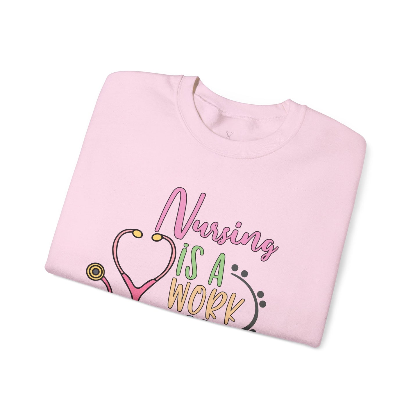 Nursing is a Work of Heart Crewneck Sweatshirt - Unisex Heavy Blend™