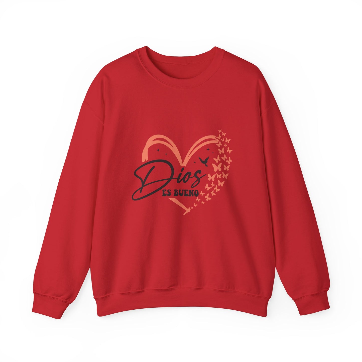 Dios es Bueno Heart Sweatshirt | Unisex Heavy Blend™ Crewneck