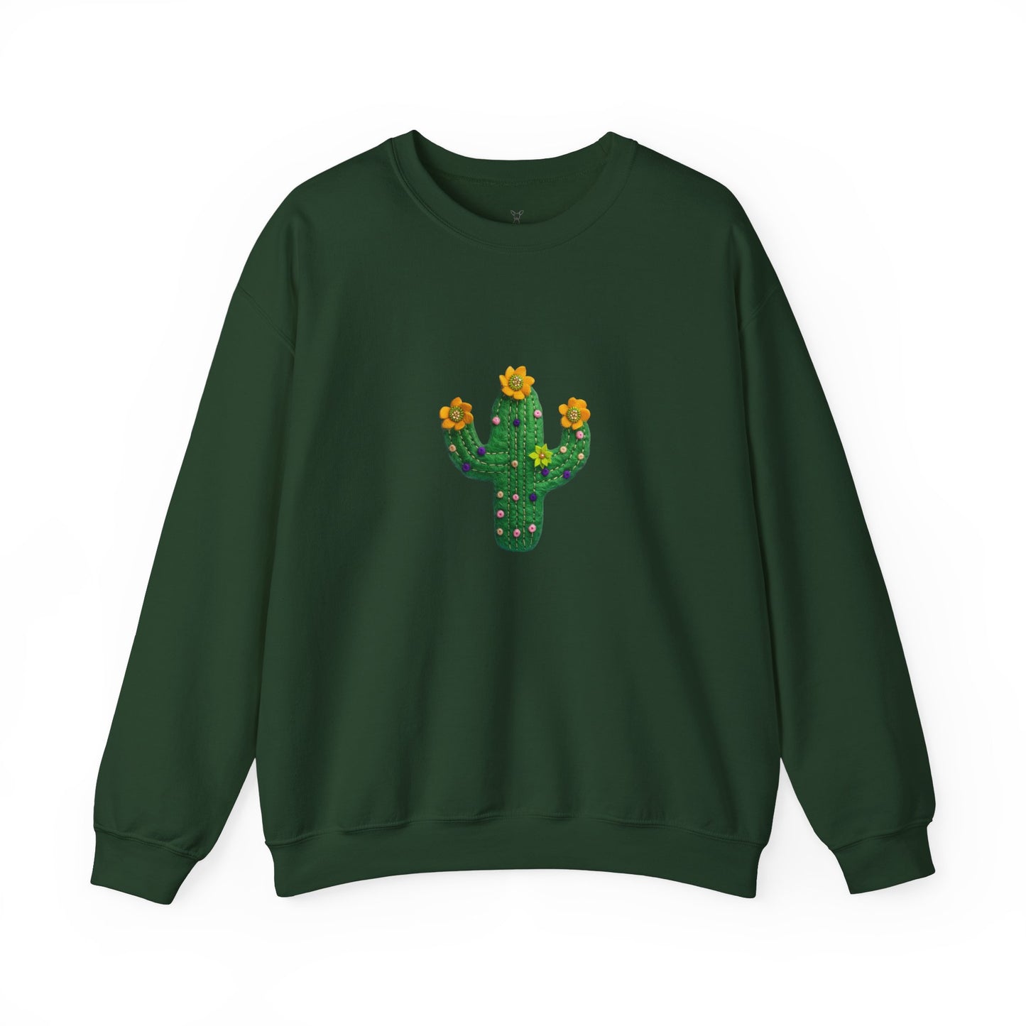 Cactus Vibes Unisex Crewneck Sweatshirt - Bright Orange Cozy Wear