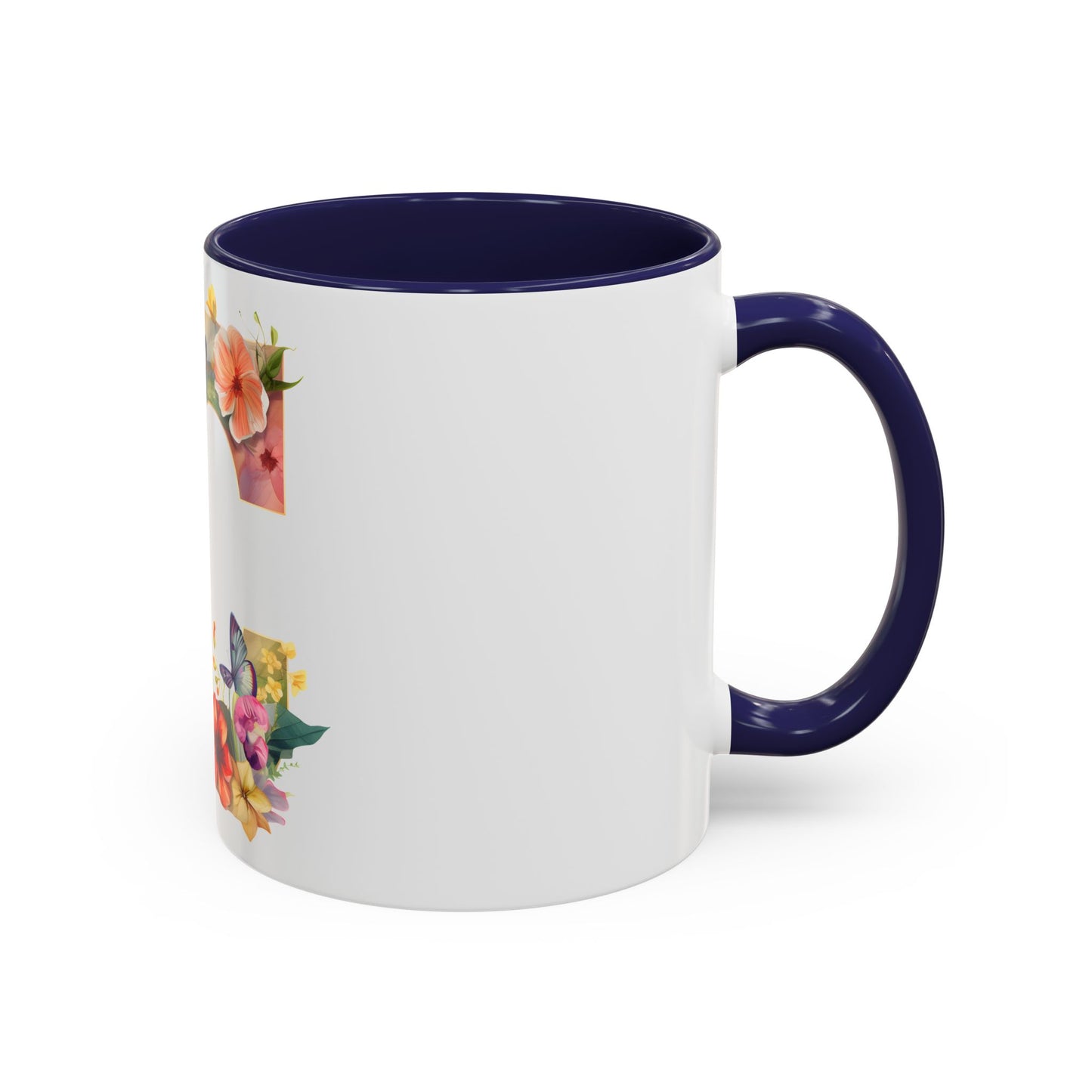 Floral Butterfly Initial Coffee Mug - Personalized 11/15oz Accent Mug