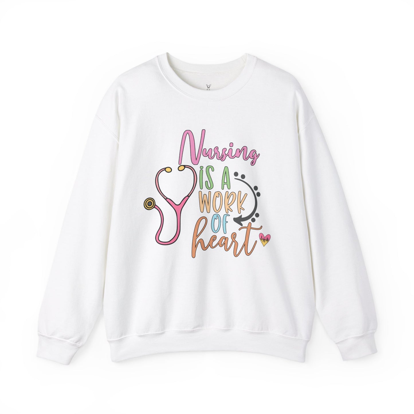 Nursing is a Work of Heart Crewneck Sweatshirt - Unisex Heavy Blend™