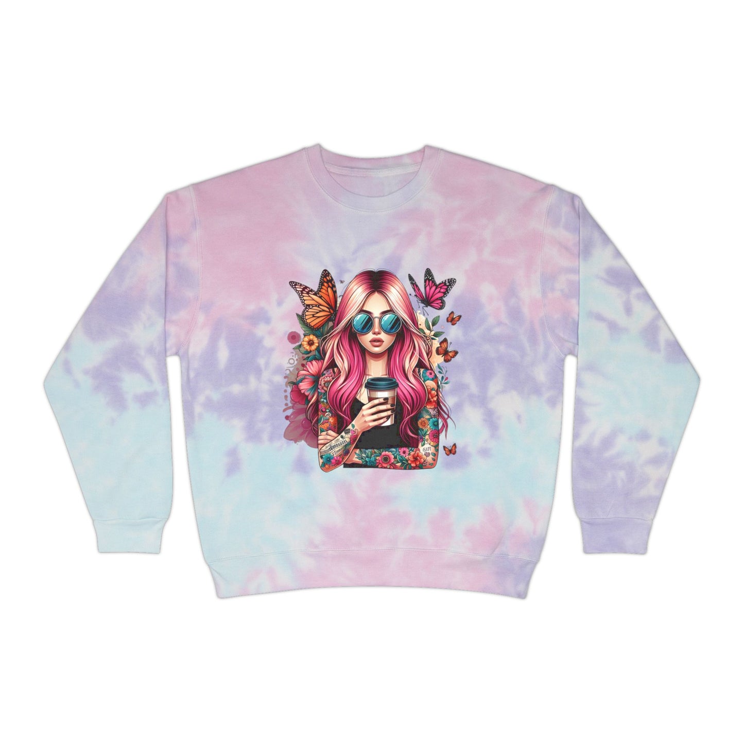 Bohemian Butterfly Tie-Dye Sweatshirt for Delighted Souls