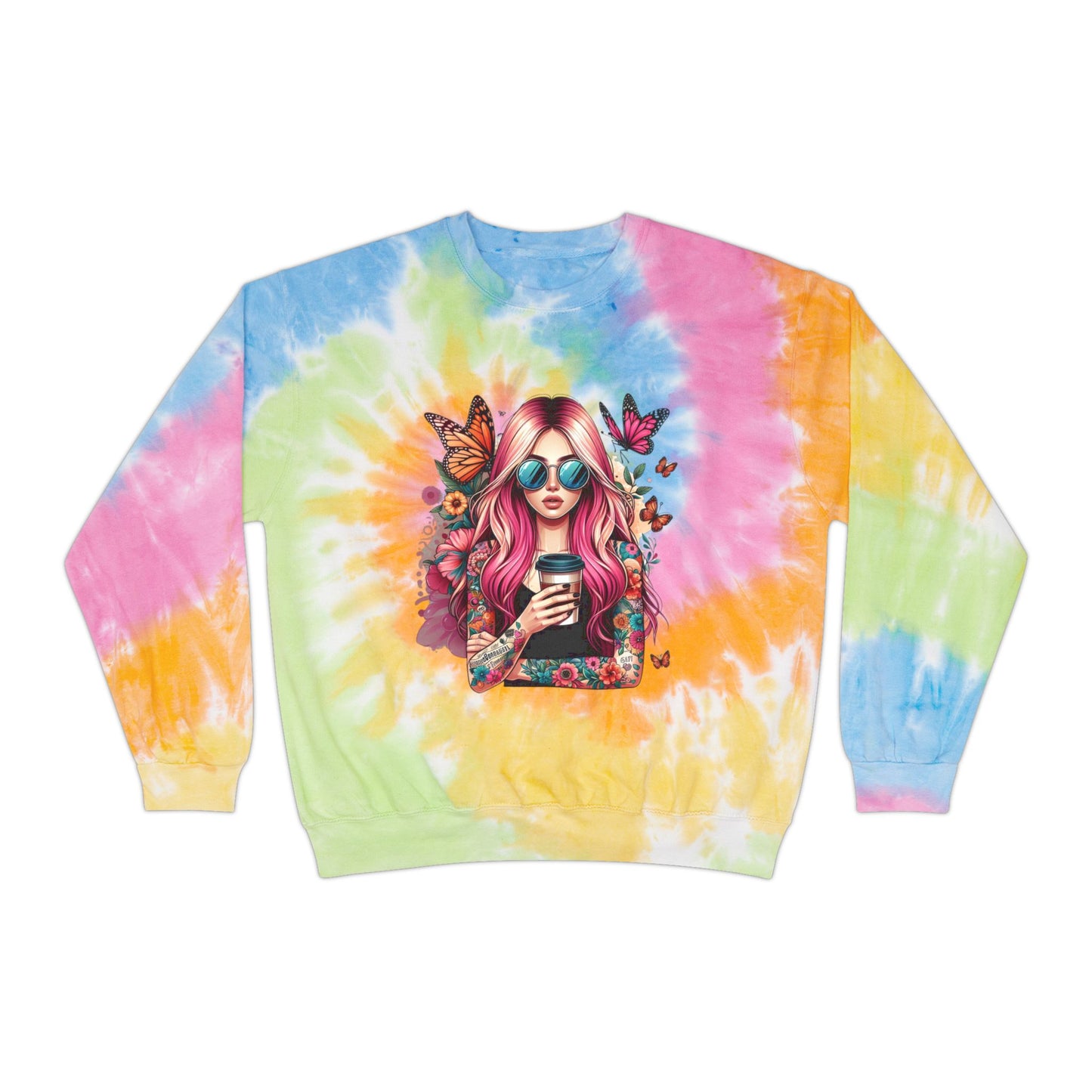 Bohemian Butterfly Tie-Dye Sweatshirt for Delighted Souls