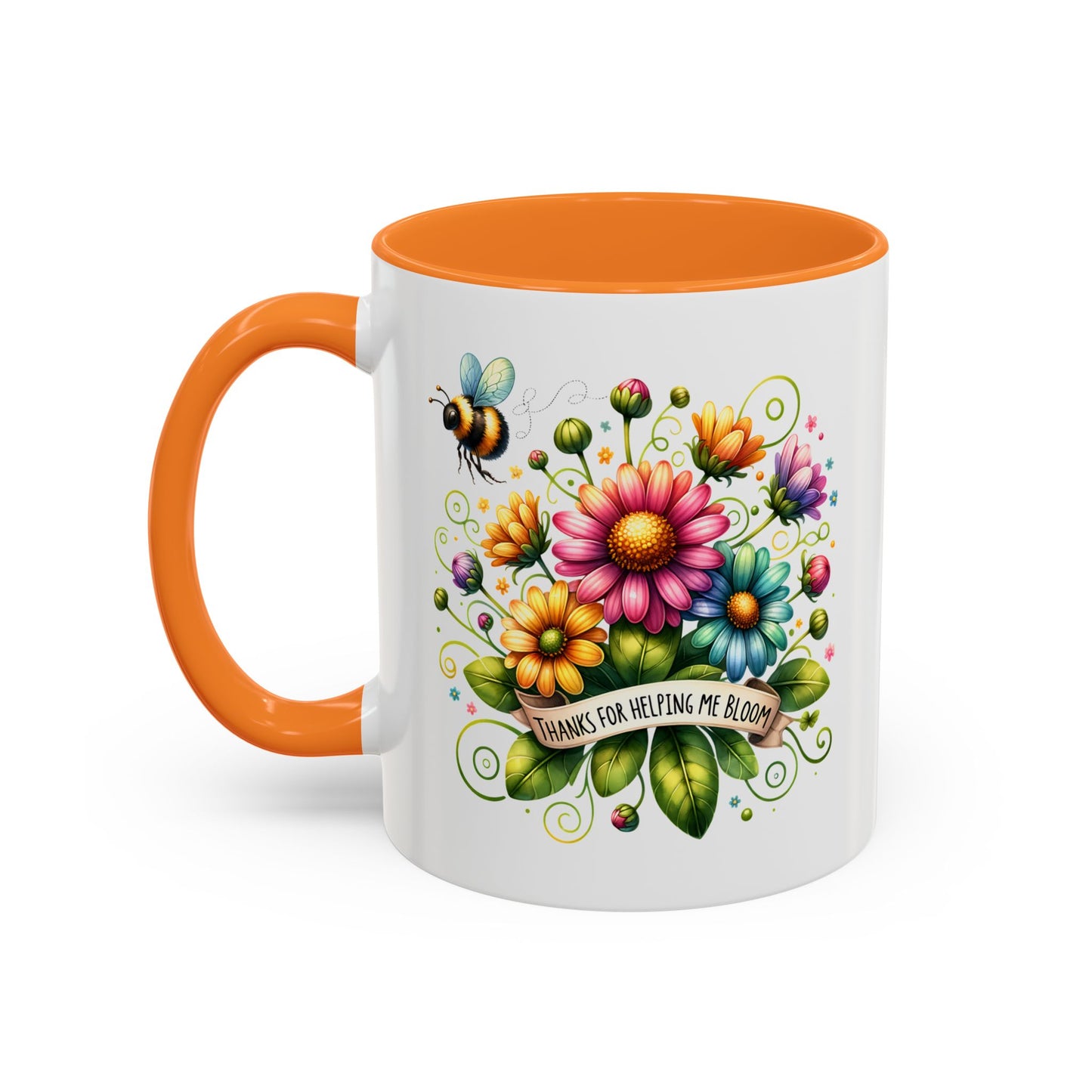 Colorful Floral Mug – "Thanks for Helping Me Bloom" – Perfect Gift for Friends & Family