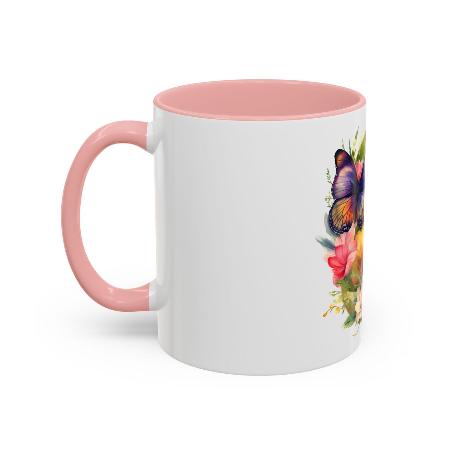 Floral Butterfly Initial Coffee Mug - Personalized 11/15oz Accent Mug