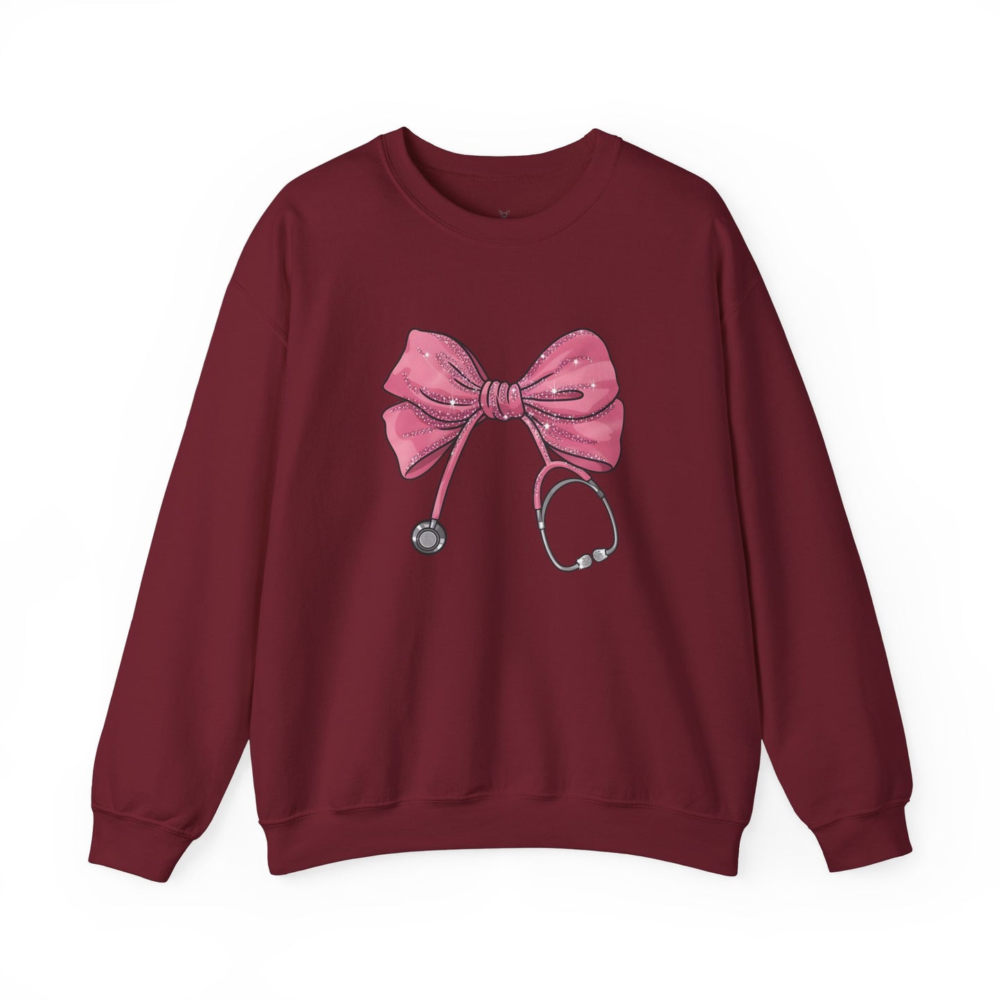 Nurse Life Crewneck Sweatshirt with Bow Design