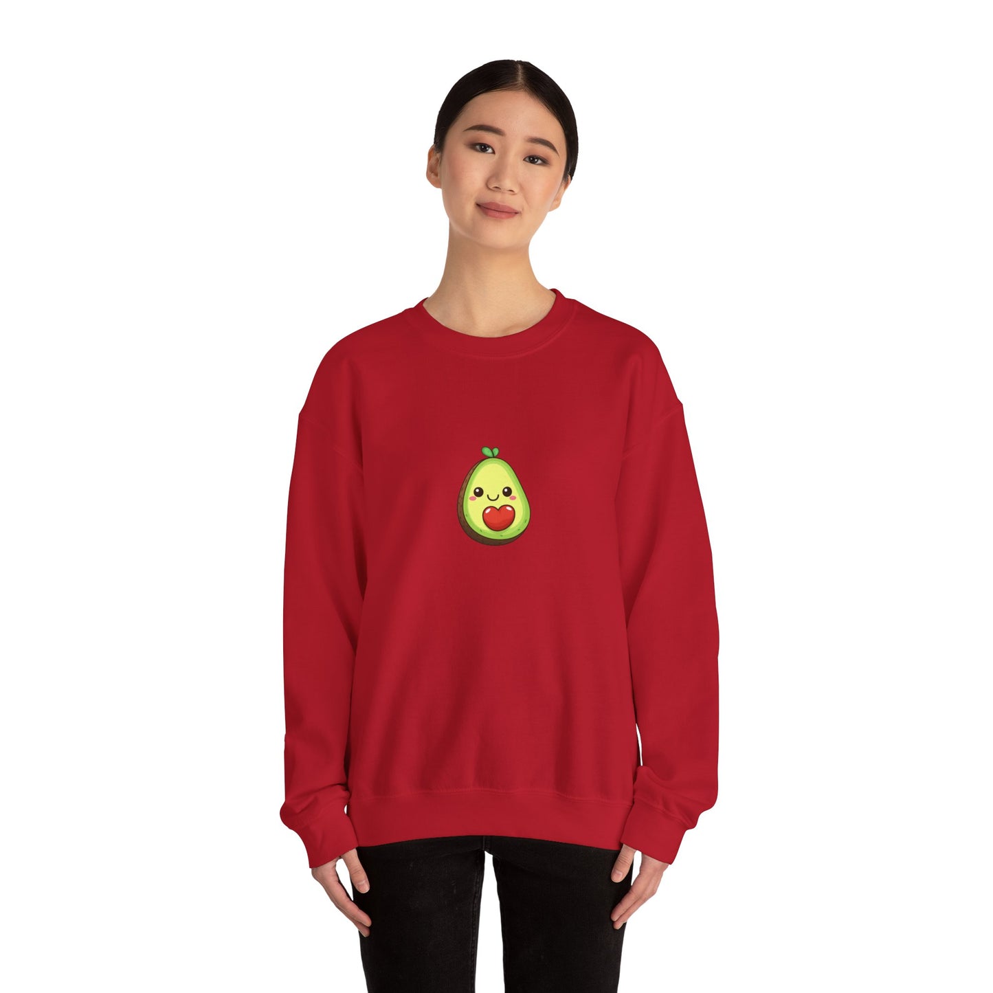 Cute Avocado Valentines Day Print Unisex Crewneck Sweatshirt