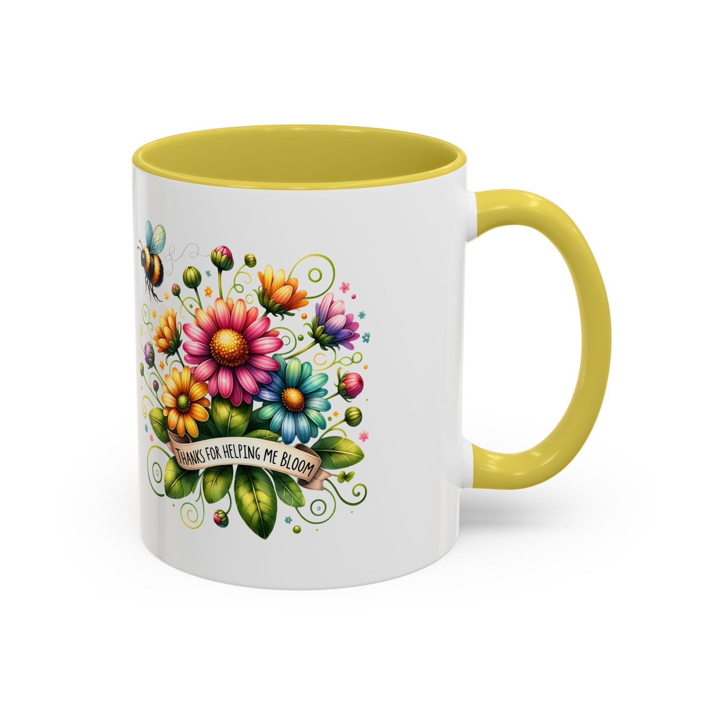 Colorful Floral Mug – "Thanks for Helping Me Bloom" – Perfect Gift for Friends & Family