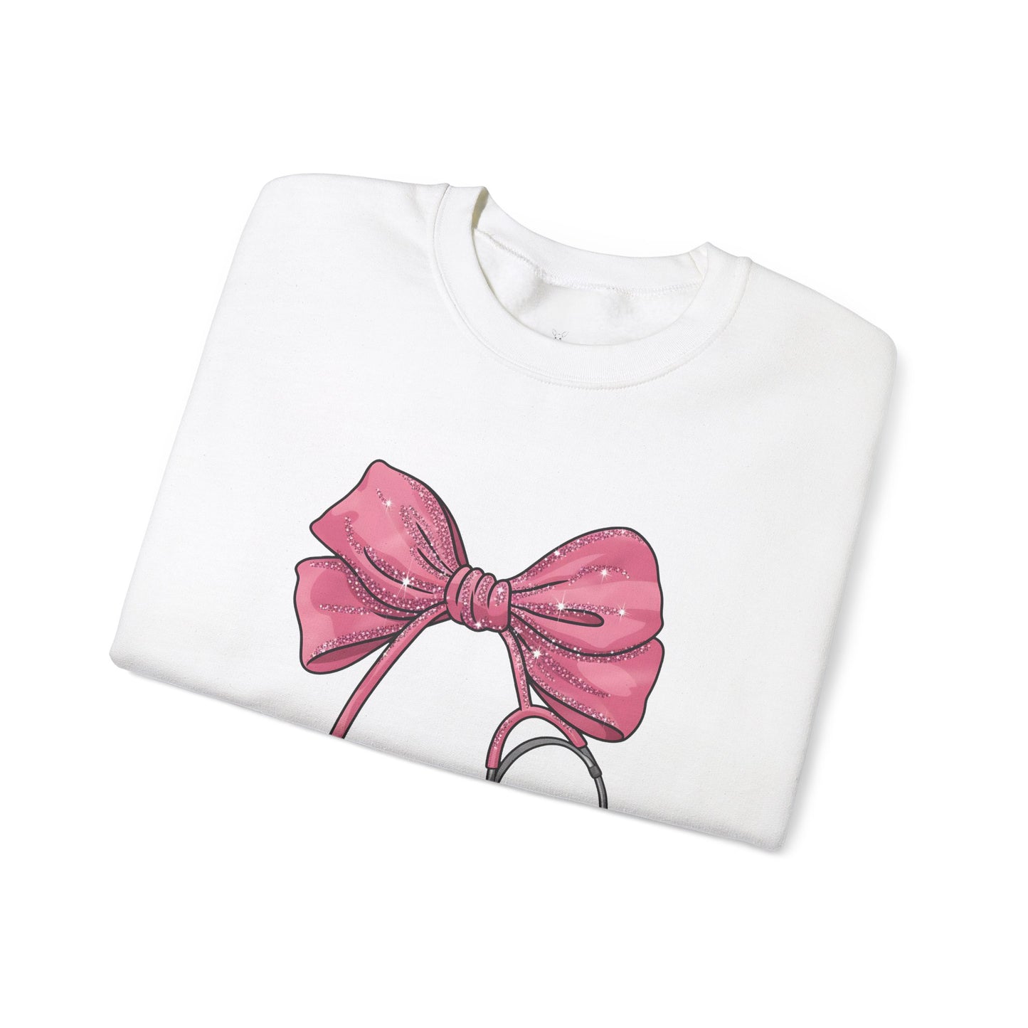 Nurse Life Crewneck Sweatshirt with Bow Design