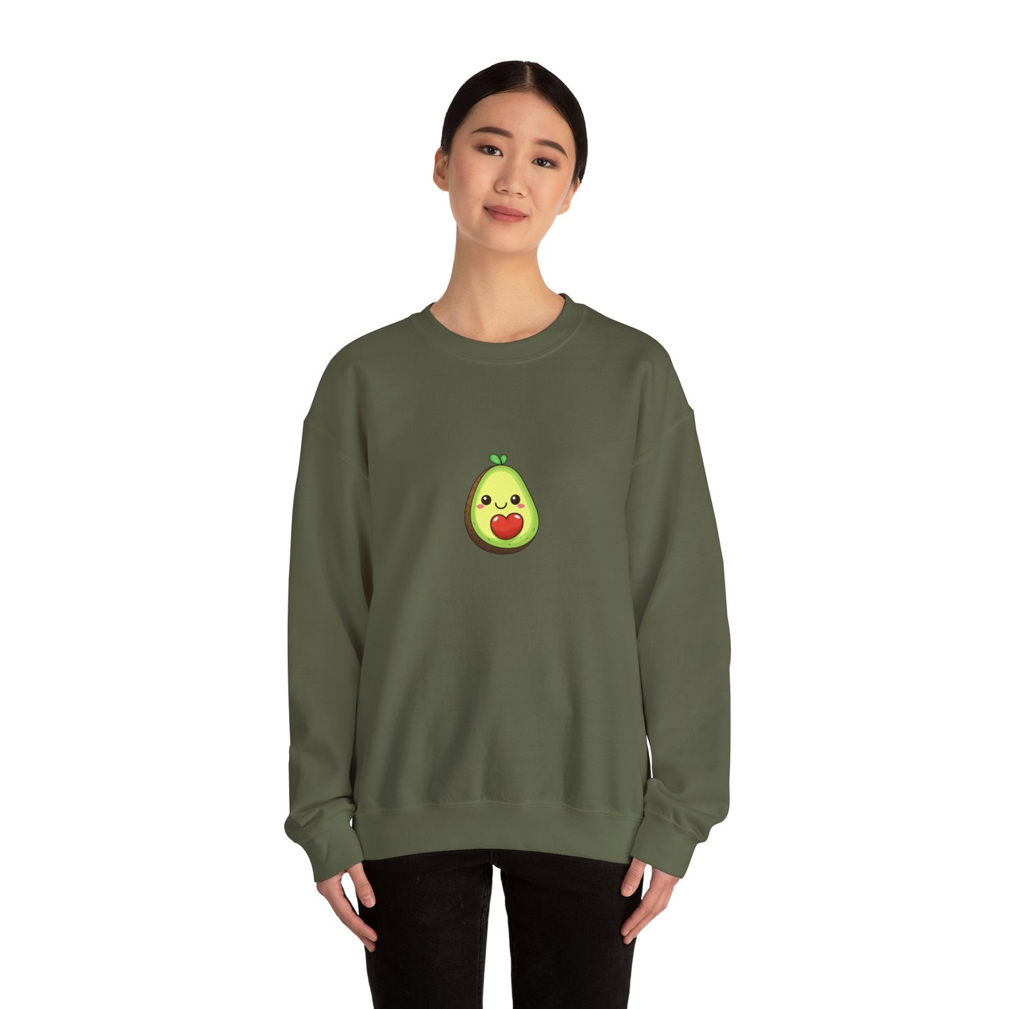 Cute Avocado Valentines Day Print Unisex Crewneck Sweatshirt