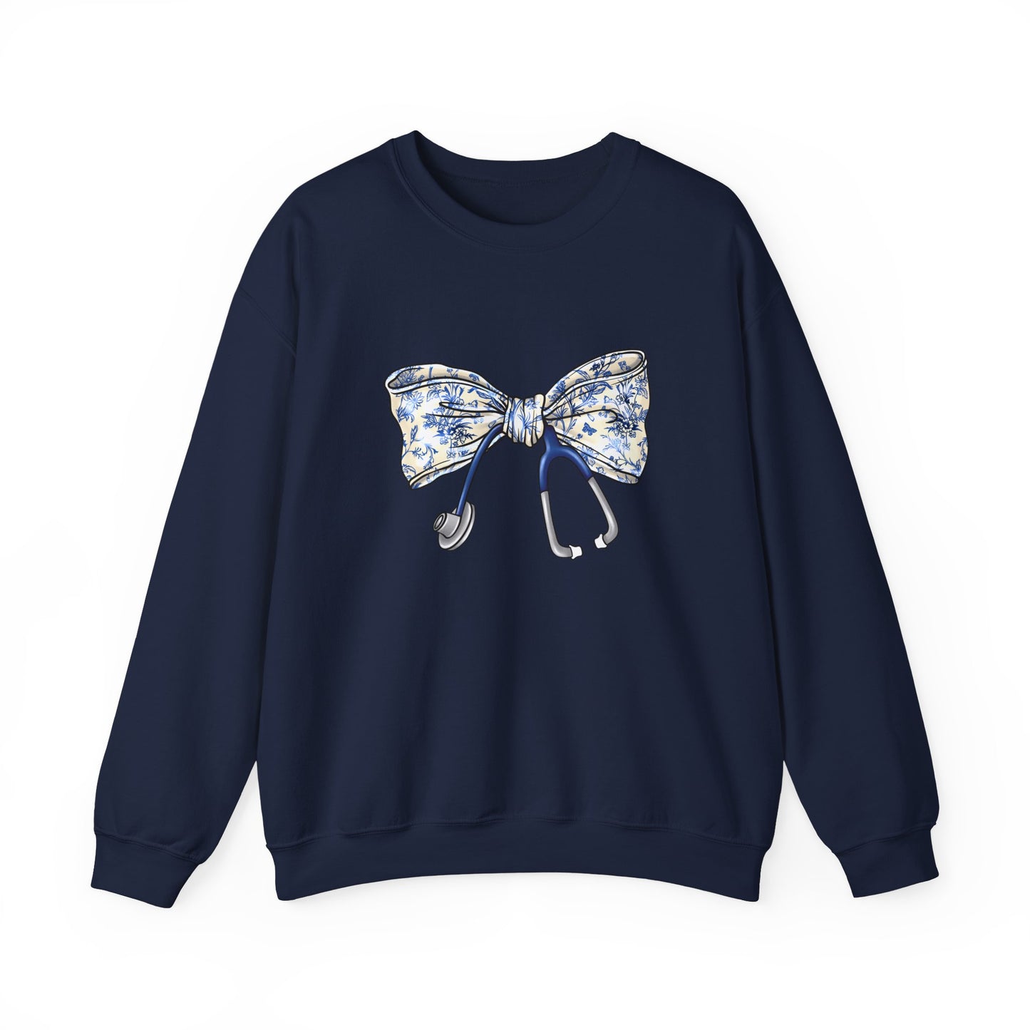 Floral Bow Stethoscope Sweatshirt | Cozy Medical Apparel for Healthcare Heroes