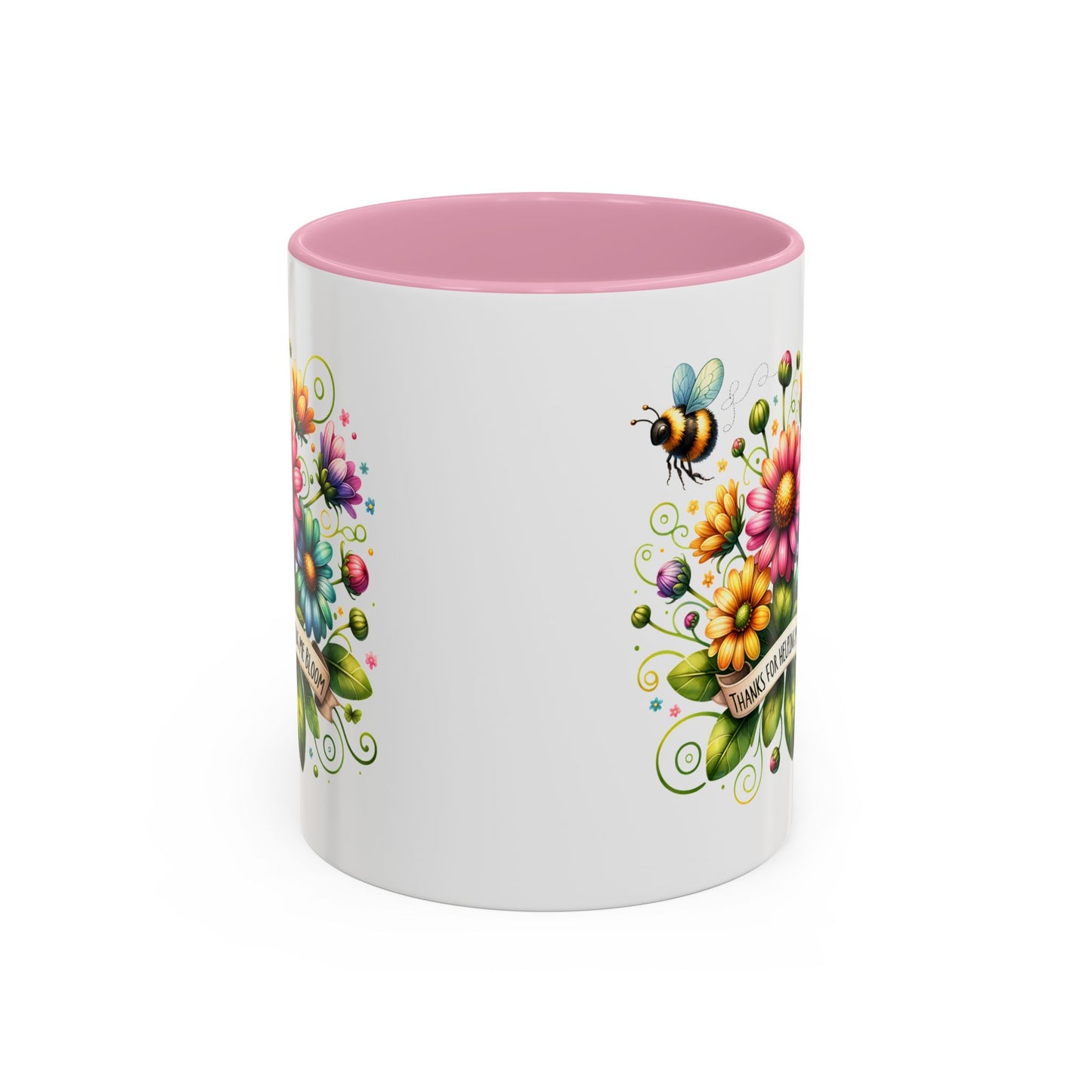 Colorful Floral Mug – "Thanks for Helping Me Bloom" – Perfect Gift for Friends & Family