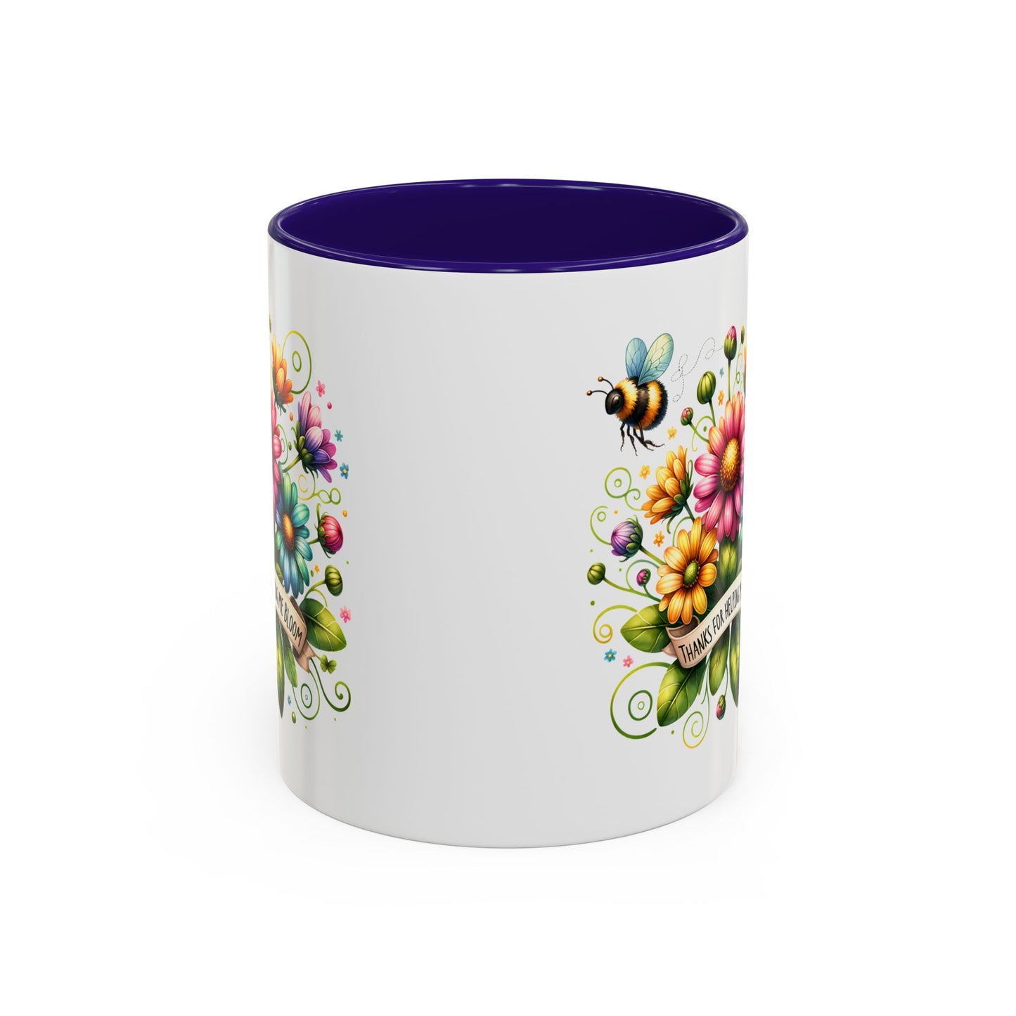 Colorful Floral Mug – "Thanks for Helping Me Bloom" – Perfect Gift for Friends & Family