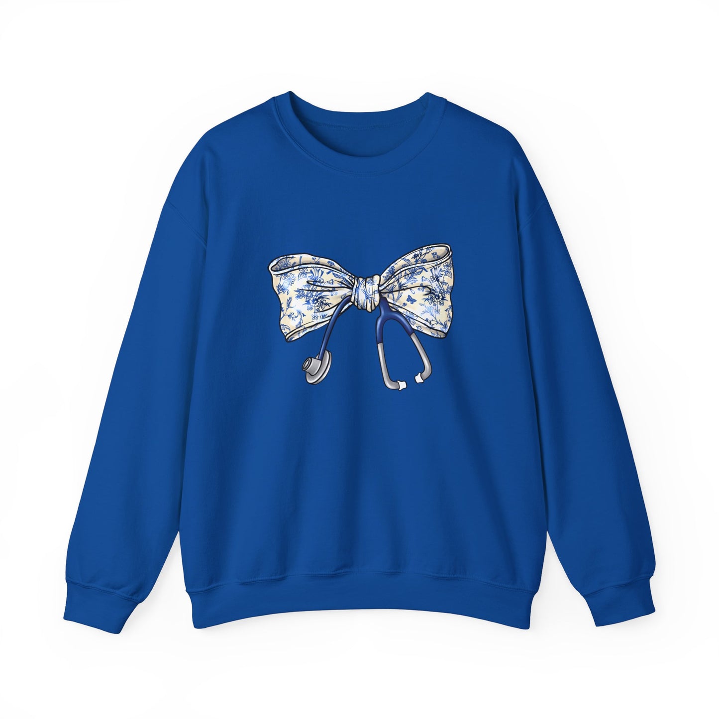 Floral Bow Stethoscope Sweatshirt | Cozy Medical Apparel for Healthcare Heroes