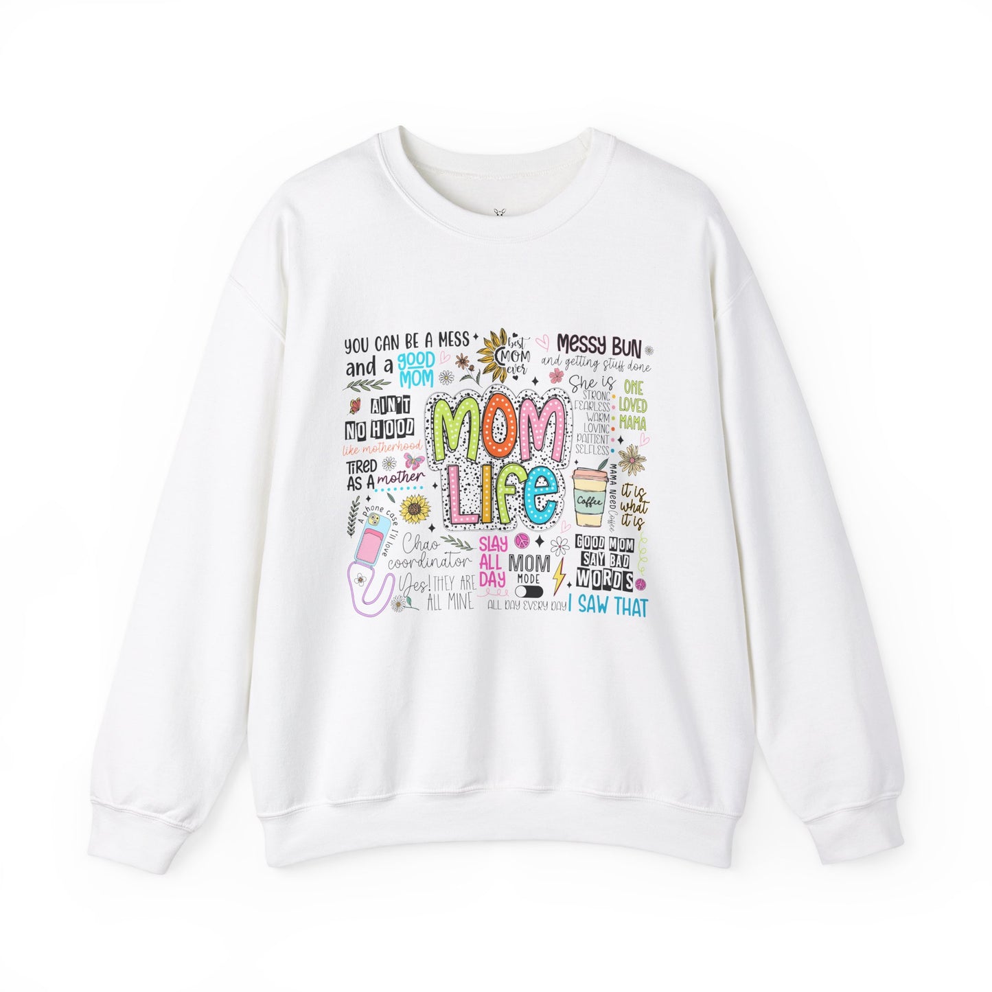 Mom Life Unisex Heavy Blend™ Crewneck Sweatshirt - Cozy Gift for Moms