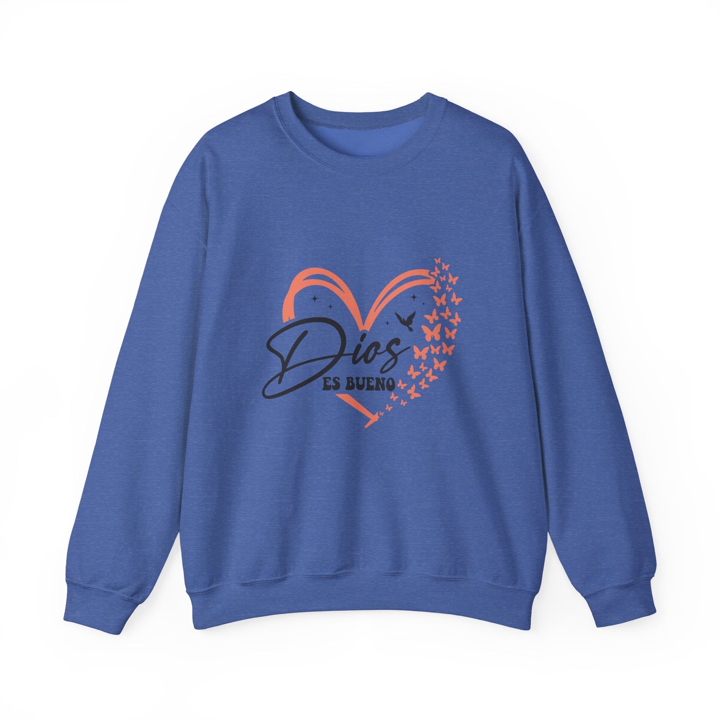 Dios es Bueno Heart Sweatshirt | Unisex Heavy Blend™ Crewneck