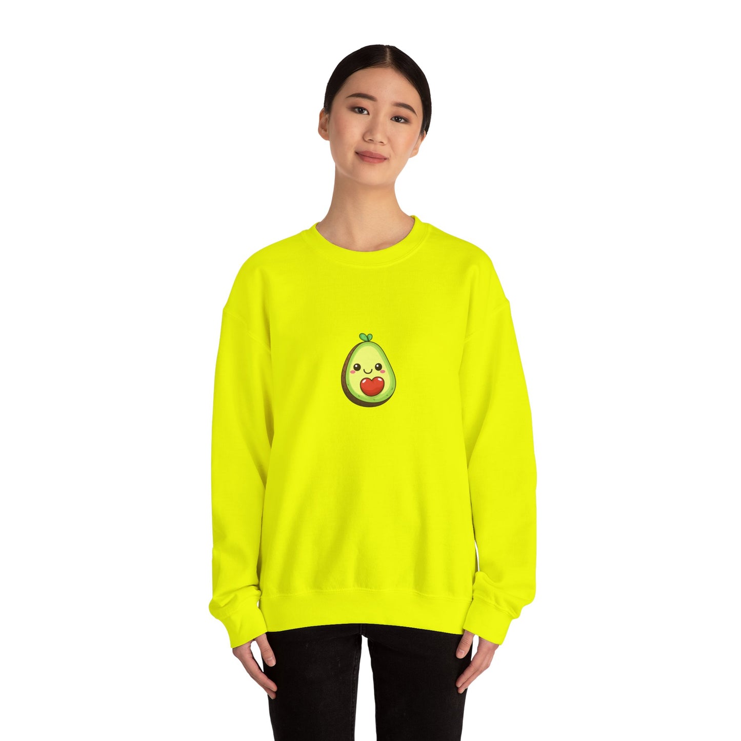 Cute Avocado Valentines Day Print Unisex Crewneck Sweatshirt