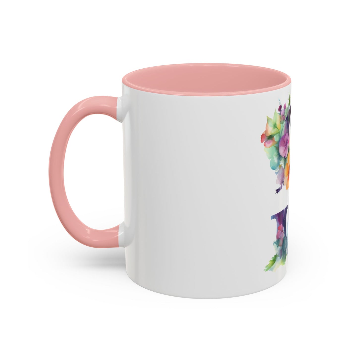 Personalized Floral Initial Accent Coffee Mug - Butterfly Design - Perfect Gift for Any Occasion