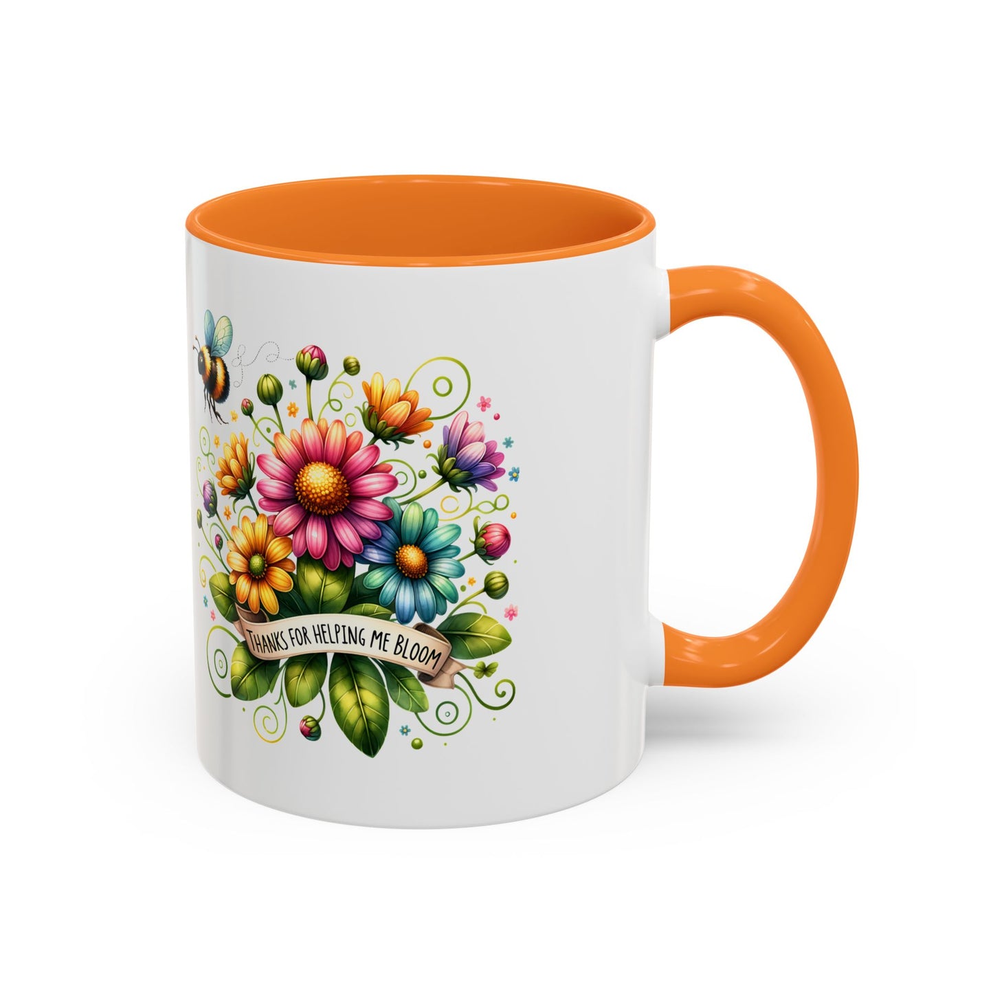 Colorful Floral Mug – "Thanks for Helping Me Bloom" – Perfect Gift for Friends & Family