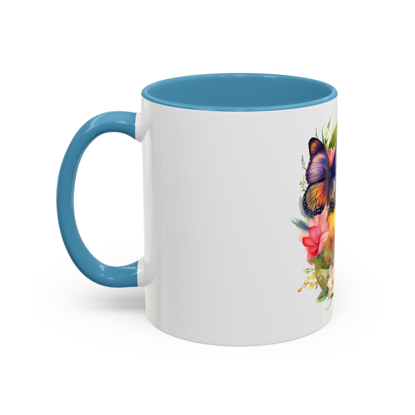 Floral Butterfly Initial Coffee Mug - Personalized 11/15oz Accent Mug