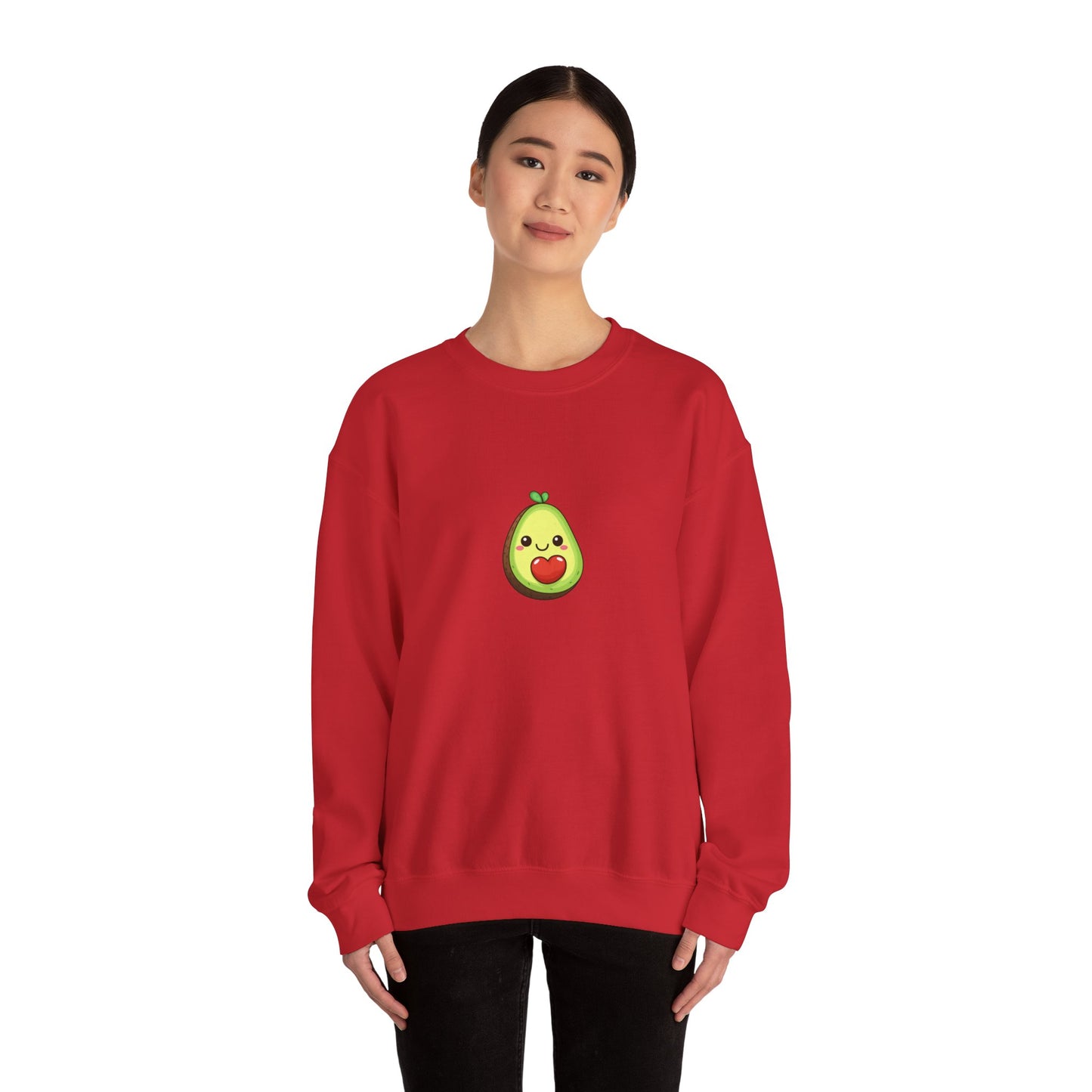 Cute Avocado Valentines Day Print Unisex Crewneck Sweatshirt