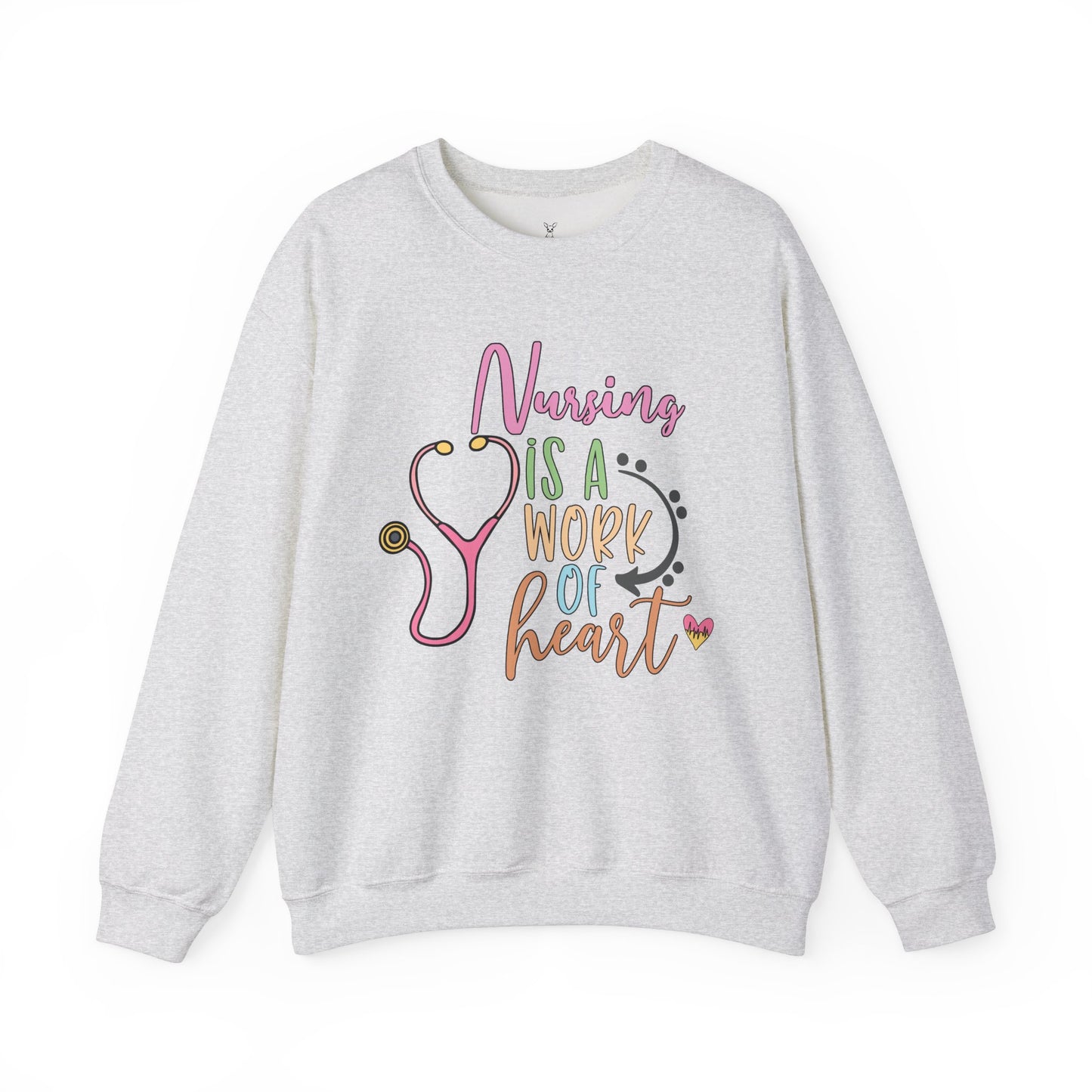 Nursing is a Work of Heart Crewneck Sweatshirt - Unisex Heavy Blend™