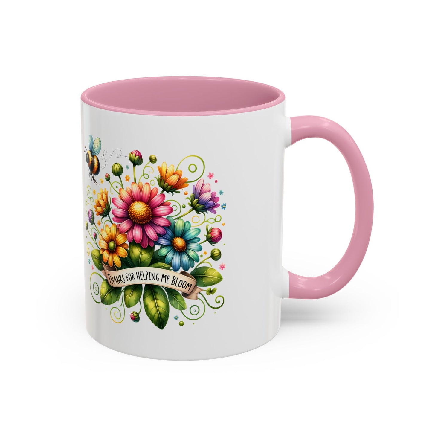 Colorful Floral Mug – "Thanks for Helping Me Bloom" – Perfect Gift for Friends & Family