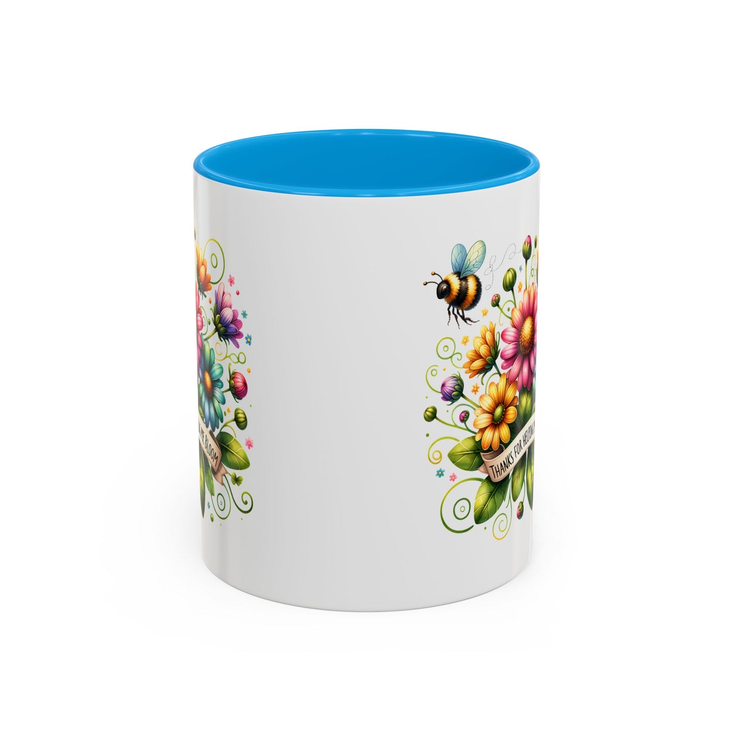 Colorful Floral Mug – "Thanks for Helping Me Bloom" – Perfect Gift for Friends & Family