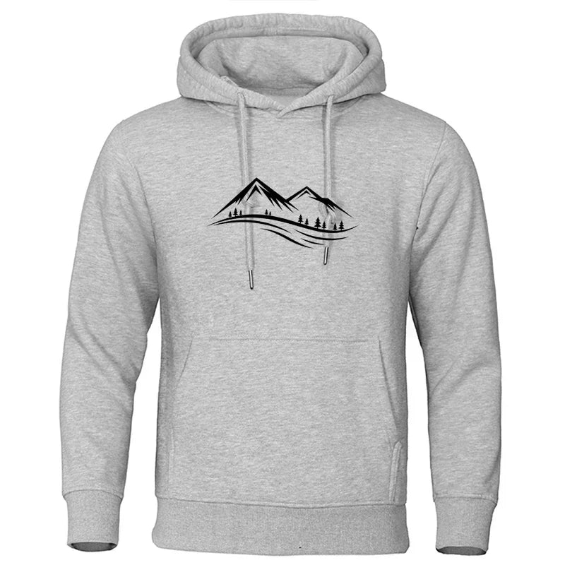 Classic Mountain Printed Hoodie