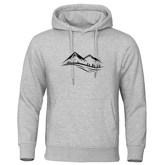 Classic Mountain Printed Hoodie